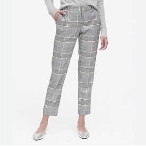 AVERY STRAIGHT-FIT PLAID ANKLE PANT size 18